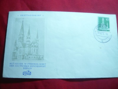 Plic FDC 10 pf.verde -Castel 1956 Berlin foto