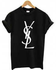 Tricou bumbac unisex (dama/barbati) cu logo Yves Saint Laurent foto