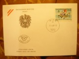 2 Plicuri FDC Fotbal Austria 1998 si 2000 ,stamp. speciale