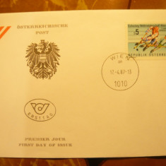 2 Plicuri FDC Fotbal Austria 1998 si 2000 ,stamp. speciale