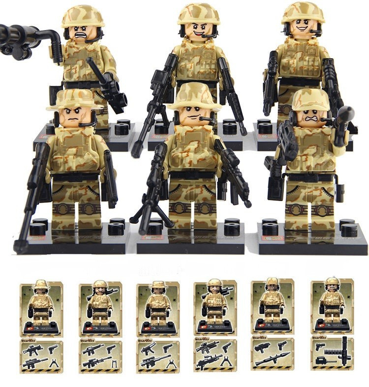 nose There is a need to frame Set 6 minifigurine tip LEGO armata, trupe comando desert, cu arme, NOI |  arhiva Okazii.ro