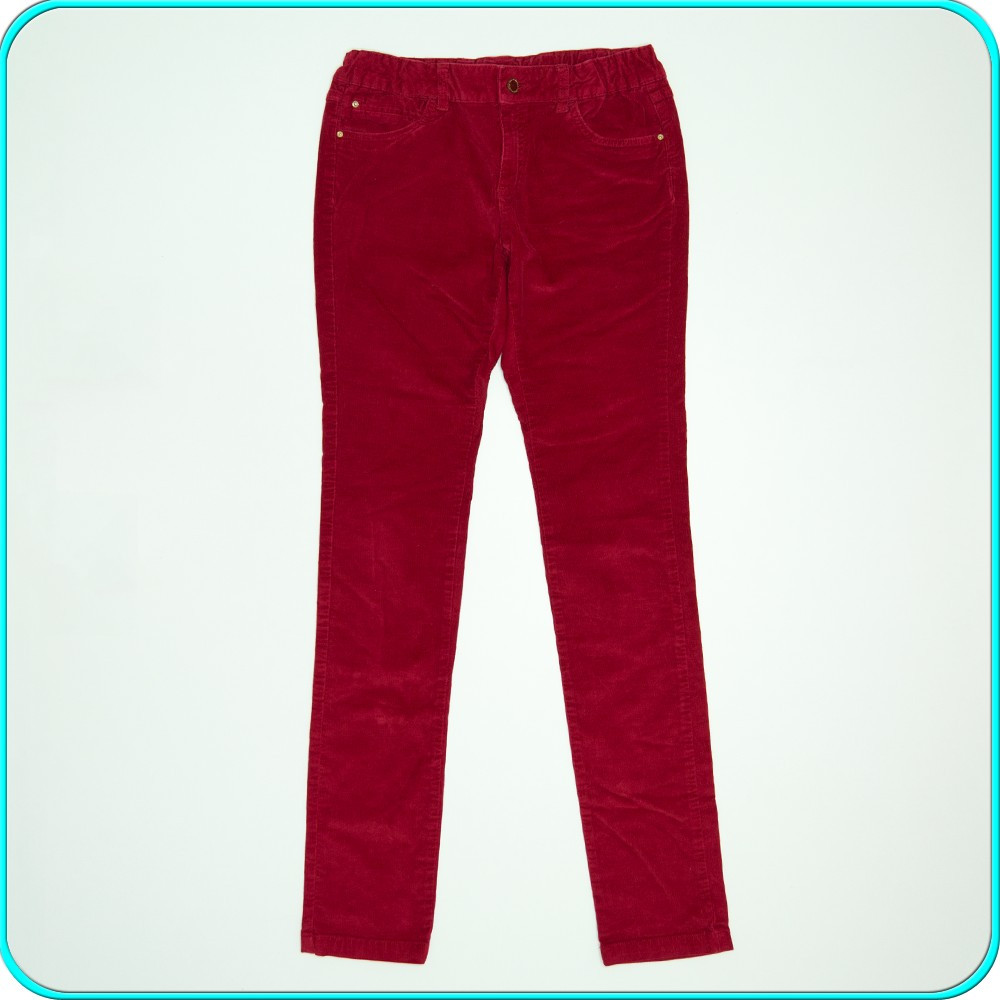 Pantaloni catifea, talia reglabila, elastan, ZARA → fete | 13—14 ani | 164  cm, Visiniu | Okazii.ro