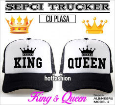 SAPCA, SEPCI TRUCKER cu plasa, Snapback, KING + QUEEN - pretul per 1 Sapca ! foto