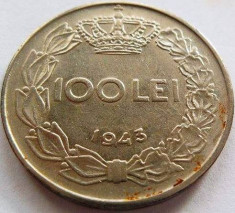 Moneda ISTORICA 100 Lei - ROMANIA / REGAT, anul 1943 *cod 3803 foto