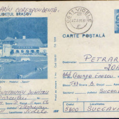 Intreg postal CP 1987,circulat - Poiana Brasov - Hotelul "Sport"