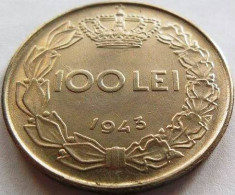 Moneda ISTORICA 100 Lei - ROMANIA / REGAT, anul 1943 *cod 3796 patina+luciu foto