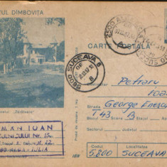 Intreg postal CP 1987,circulat - Pucioasa - Motelul "Zarafoaia" , jud.Dîmbovita