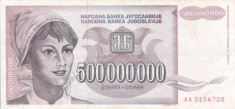 IUGOSLAVIA 500.000.000 dinara 1993 VF/VF+!!! foto