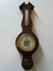 Barometru vechi ,francez,cu termometru foto