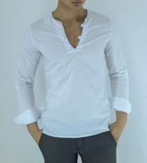 Camasa barbati - tunica - tip zara - alba - slim fit - casual - fashion foto