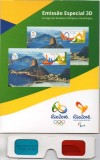 BRAZILIA 2016 JOCURILE OLIMPICE SI PARALIMPICE BLOCURI 3D IN FOLDER, Nestampilat