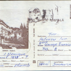 Intreg postal CP 1981,circulat- Sinaia - Vedere