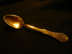 Lingurita din argint inc.sec.XX , L= 16 cm cu Marcaj Delfini ,gr.= 30,2g foto