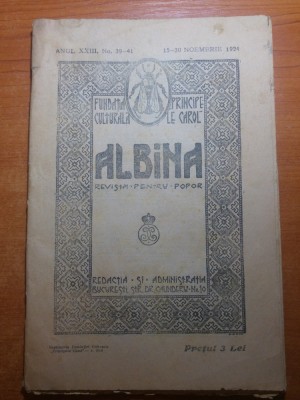 revista albina 15-30 noiembrie 1924-art. &amp;quot;despre planete sau stelele- pamanturi&amp;quot; foto