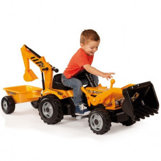 Tractor cu pedale Builder Max Smoby cu remorca si excavator 7600033389 foto