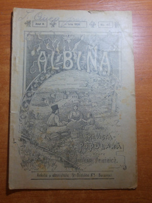 revista albina 4 iulie 1899-art. despre portul national si articolul &amp;quot; marea &amp;quot; foto