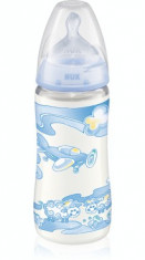 Biberon din polipropilena cu tetina din silicon NUK FIRST CHOICE Baby Blue de 300ml 741288 foto