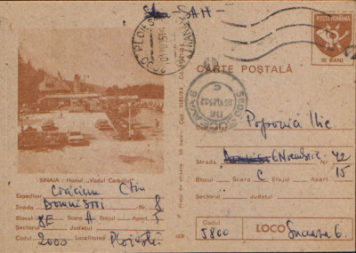 Intreg postal CP 1984,circulat - Sinaia - Hanul &amp;quot;Vadul Cerbului&amp;quot; foto