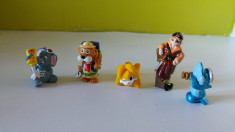 Lot 5 figurine surpriza ou Kinder: leu, iepure, rechin, elefant, pirat foto