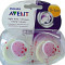 Set 2 suzete ortodontice din silicon-Philips Avent Night Time 0-6 luni SCF176/28