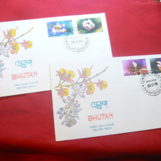 2 Plicuri FDC -Flora - Orhidee - Buthan 1976