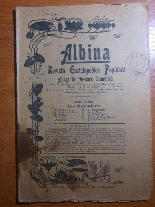 albina 7 mai 1900-articolul &quot;insemnatatea zilei de 10 mai&quot;,carol 1,elisaneta