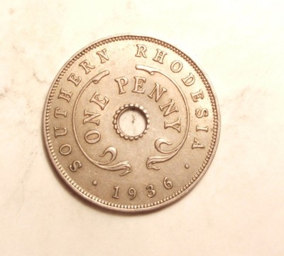 RHODESIA 1 PENNY 1936 UNC foto