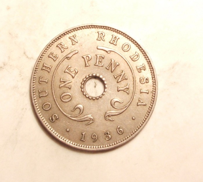 RHODESIA 1 PENNY 1936 UNC