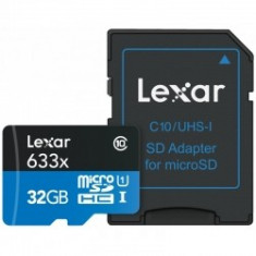 Lexar microSDHC 32GB, Class 10, UHS-I, 95MB/s + Adaptor SD foto