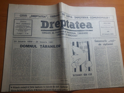 ziarul dreptatea 24 ianuarie 1991-132 de ani de la unirea lui cuza foto
