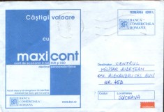 Intreg postal 2004,circulat - Publicitate - BCR , maxicont - 2/scanuri foto