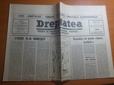 ziarul dreptatea 11 ianuarie 1991-articolul &amp;quot; unde s-a gresit &amp;quot; foto