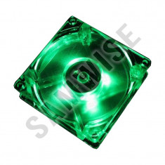 Ventilator CoolerMaster 80mm Green LED, conector 3-pin, 12V 0.21A ***GARANTIE*** foto