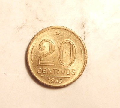 BRAZILIA 20 CENTAVOS 1945 UNC foto