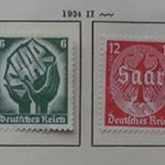 GERMANIA (REICH) 1934 – SAAR, serie nestampilata FARA GUMA, B27