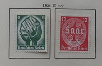 GERMANIA (REICH) 1934 &amp;ndash; SAAR, serie nestampilata FARA GUMA, B27 foto