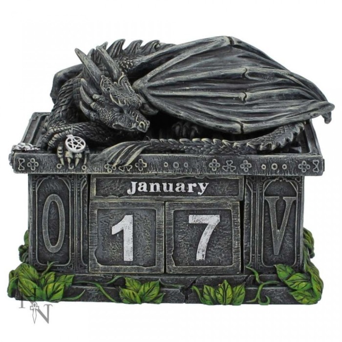 Calendar perpetuu de birou cu dragon - Pazitorul comorii foto mare Calendar perpetuu de birou cu dragon - Pazitorul comorii foto mare