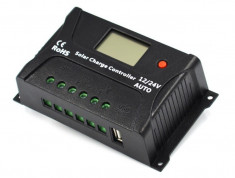 Controller/Regulator solar HP-2410A LCD USB panouri fotovoltaice rulote camping foto