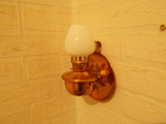 Superba LAMPA PETROL / GAZ model de perete , functionala , de colectie , vintage foto