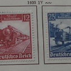 GERMANIA (REICH) 1935 – LOCOMOTIVE CU ABURI, serie nestampilata FARA GUMA, B28