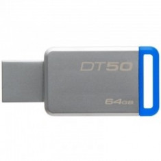 Kingston DataTraveler 50 64GB, USB 3.0 (Metal/ Albastru) foto