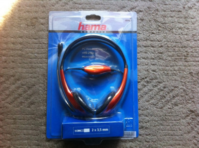 casti stereo pentru PC HS 250 aurii Hama computer headset micro casque nou foto