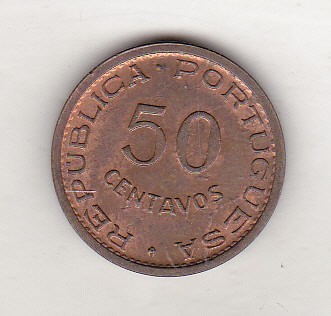 bnk mnd Timorul de Est Portughez 50 centavos 1970 , colonie foto