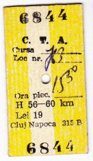 1.Bilet calatorie AUTOBUZ AUTO CTA 30 IUNIE 1984 Cluj Napoca pe verso D.G.T.A. foto