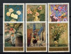 JUGOSLAVIA 1974, Pictura, Flora, serie neuzata, MNH foto