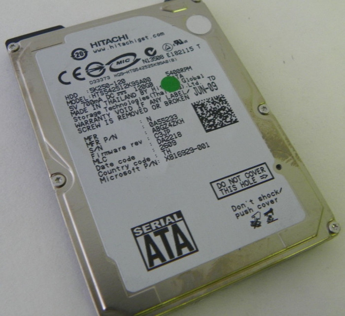 hdd 120gb Hitachi sata 2.5&quot; HTS542512K9SA00 testat garantie 6luni