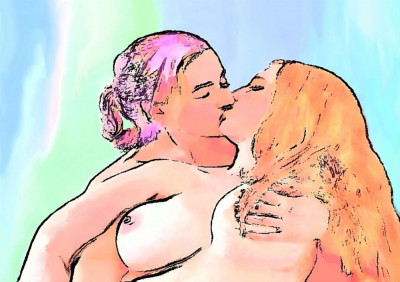 Tablou Bondage Fetish Nud Cuplu Cromolitografie Color In Rama Semnat in Original foto