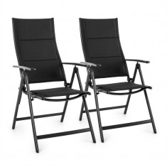 BLUMFELDT STYLO ROYAL , set de 2 scaune rabatabile 56.5 x 110 x 67 cm tesatura aluminiu, culoare negru foto