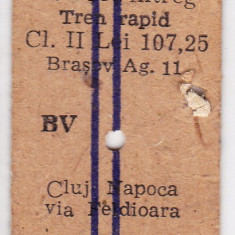 Bilet tren rapid CFR Brasov Cluj Napoca pret intreg 31 AUG 1998