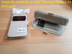 Husa de protectie s-view Samsug Galaxy J1 mini gold foto